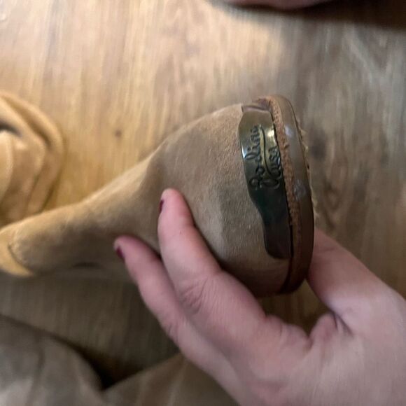 Zodiac calf length suede tan color heeled boots size 8.5 - Picture 5 of 5